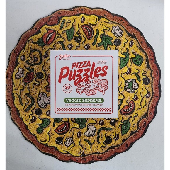 Pizza Puzzles Veggie Supreme 550 Pieces 20 Different Toppings Stellar Factory - Picture 1 of 6